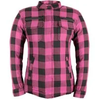 MDM Motorradjacke Damen Motorradhemd mit Protektoren Aramid Lumberjack Biker Flanellhemd (Damen Motorradhemd Aramid, 5 Protektoren, Thermofutter, Air Vent)