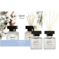 IPURO Raumduft Cotton Fields, 2x 50 ml, Glasflakon mit Rattan-Holzstäbchen