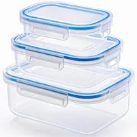 KONZEPT Frischhaltedose mit Deckel 3er Set 600ml/1L/2L,transparent, (3-tlg), BPA-frei, Stapelbar, Für Kühlschrank, Zum Mitnehmen