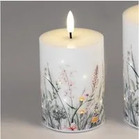 formano LED-Kerze Wiesenblumen, mit Timerfunktion, Weiß, Wiesenblumen, H: 10cm