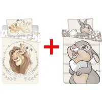 Disney Kinderbettwäsche Disney König der Löwen + Klopfer Kinderbettwäsche 100x135cm Set, Renforcé, 2 teilig