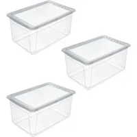 keeeper Aufbewahrungsbox bea, 3er Set, mit Air Control-System 43L, 59 x 39 x 27 cm (Set, 3 St), Air-Control-System, stapelbar