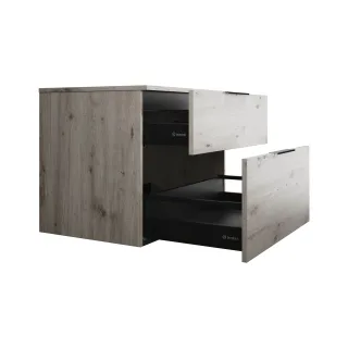 Burgbad Waschtischunterschrank Eqio 619x800x550 Eiche Dekor Silber, WXXH080F6015 WXXH080F6015