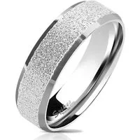 BUNGSA Fingerring 57 (18.1) silber Ring sand-gestrahlt abgerundete aus Edelstahl Unisex (Ring, 1-tlg), Damen Herren