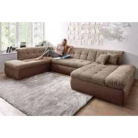 DOMO collection Wohnlandschaft MORIC 353x216x80 cm, mit viel Platz, U-Form, auch in Cord, im XXL-Format, wahlweise mit Bettfunktion und Armlehnenverstellung