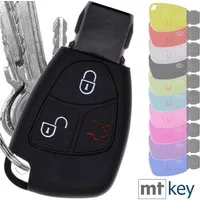 mt-key Schlüsseltasche Autoschlüssel Softcase Silikon Schutzhülle Schwarz, Mercedes Benz W204 W245 S203 A209 C-Klasse CLK SLK W211 W203 W170