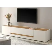 Furn.Design Lowboard Center (Großer TV Unterschrank in Weiß und Eiche, Breite 223 cm), mit viel Stauraum