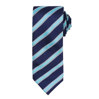 Premier Herren Krawatte mit Waffel-muster (Marineblau / Türkis)