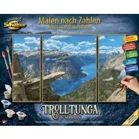 Schipper Malen nach Zahlen Meisterklasse Triptychon, Trolltunga in Norwegen, Made in Germany