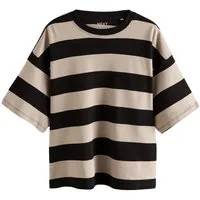 Next T-Shirt Kastiges Relaxed Fit Oversized-T-Shirt, Baumwolle (1-tlg)