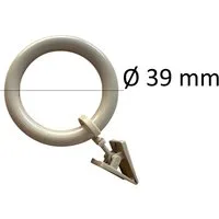 rewagi Gardinenring Vorhangringe mit Klammer Beige Innenmaß 39 mm, Gardinen, Gardinenstangen, Innlaufsysteme, Vorhänge, (10-St)