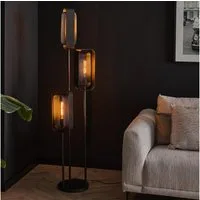 famlights Stehlampe famlights, Stehleuchte Orson in Altsilber E27 3-flammig