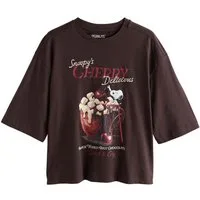 Next T-Shirt Kastiges Kurzarm-T-Shirt mit Rundhalsausschnitt (1-tlg)