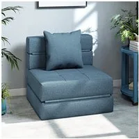 HOMCOM Schlafsofa Gästebett mit Bettfunktion, Kissen, Schlafsessel klappbar 1 Teile, für Wohnzimmer, Schlafzimmer, bis 120 kg Belastbar, Dunkelblau
