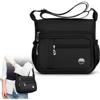 Mutig Schultertasche Umhängetasche Damen, Wasserdicht Nylon Schultertasche (Mehrfachtasche Handtasche mit RFID Geldbörse, Vintage Einfarbige, Crossbody, Schultertasche, Freizeit), Groß Stofftasche Handtaschen Strandtasche