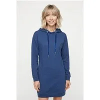 bonprix Sweatkleid mit Kapuze, aus Baumwolle und Viskose, lockere Passform