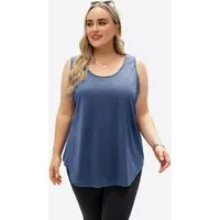 Imily Bela Tanktop Damen Oversized ärmellos Rundhals Locker (Packung, 1-tlg., 1per-Pack) mit abgerundetem Saum in Unifarbe