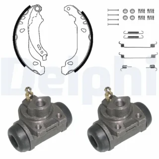 Delphi Bremsbacken vormontiert hinten Dacia Renault KP950