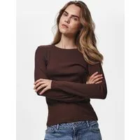 pieces Langarmshirt PCRUKA LS TOP NOOS BC Baumwollmischung, slim fit