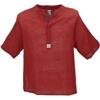 Guru-Shop Hemd & Shirt Yoga Hemd, lässiges Baumwollhemd mit.. Ethno Style, alternative Bekleidung