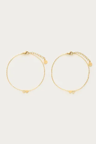 My Jewellery - Armband beste Freundinnen 2 Herzen gold - Gr. - OS
