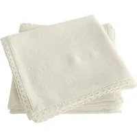 OTTO home Stoffserviette Elyna, (4 St), uni, mit schöner Spitze, weiche Haptik, 45x45 cm, Leinenoptik