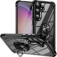 Wigento Handyhülle Ringhalter für Samsung Galaxy A57 5G TPU PC Linsenschutz Schwarz 6,7 Zoll, Ringhalter, Linsenschutz