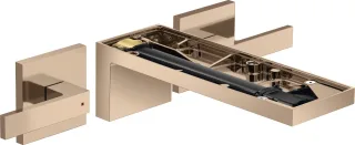 Hansgrohe 3-Loch Waschtischarmatur AxMyEdition F-Set Wandmontage o.Platte, polished red gold, 470823 47082300