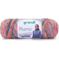 Gründl Wolle Piuma Baumwollmischgarn, Strickgarn mit Farbverlauf Häkelwolle, (universelles Ganzjahresgarn für die ganze Familie, Wolle zum stricken und häkeln), 61% Baumwolle, 39% Polyacryl