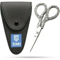 SMI Papierscheren Stickschere Nähschere Vintage Handarbeitsschere Fadenschere mit Etui