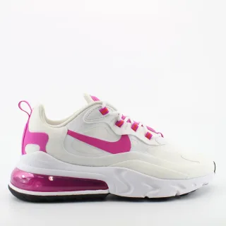 Nike Air Max 270 Reagieren Sie weiße Textile Womens Schnürungstrainer CJ0619 100