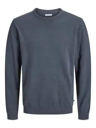JACK&JONES - JJEBASIC KNIT CREW NECK NOOS Grau - Gr. - L