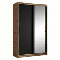 Beautysofa Kleiderschrank HELA moderner Kleiderschrank mit Spiegel (Schiebetürenschrank mit Kleiderstange und Regalböden, Schrank für Schlafzimmer, Flur & Ankleidezimmer) wahlweise ohne oder mit Schubkasteneinsätzen