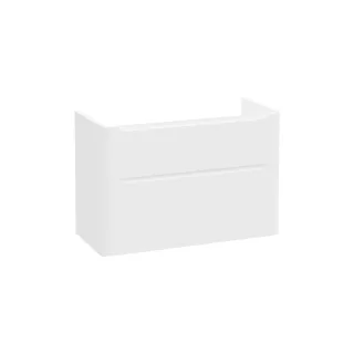 VitrA New Integra Round Waschtischunterschrank mit 2 Vollauszügen 97 x 45 x 65 cm Weiß Matt,70024 70024