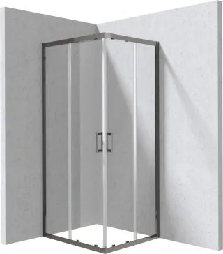 Neuesbad Rechteckige Duschkabine, Titan, Klarglas, 80x90x195 cm NB1DEKYCD089P1