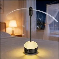 VIVIHEYDAY Fliegenwedler Fliegenventilatoren für Tische mit LED-Licht, wiederaufladbarer, Tischventilator, Tragbare Fliegenabwehr 1-tlg., für Picknick, Party, Zuhause, Restaurant und Grill