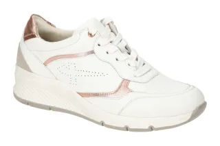 Tamaris 8-83713-20 152 Damen Schn?r-Halbschuhe Wei? rose gold bequem mit Echt...