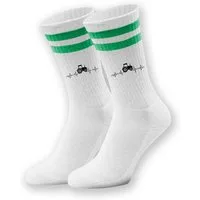 Youth Designz Tennissocken Unisex Socken "Heartbeat Traktor" Aufdruck lustig Geschenk Statement mit verstärkter Verse und Zehenbereich