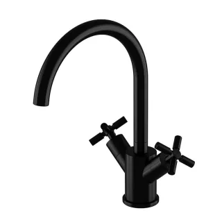 Steinberg Waschtisch-Zweigriffarmatur m. Ablaufgarn., schwarz matt, 2501500S, 250.1500S 2501500S