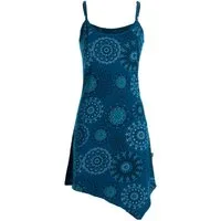 Vishes Minikleid Kurze Damen Sommer-Kleider Spagettiträger-Kleid Zipfel-Kleid Goa, Boho, Hippie Style