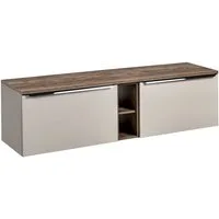 Lomadox Waschbeckenschrank PUEBLA-56-TAUPE taupe mit Vintage Oak 180,4/48,5/46 cm