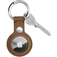 Hama Handyhülle Anhänger Case Tasche Braun für Apple AirTag, Etui Cover Schlüsselanhänger mit Karabiner Ring Keyring Schutzhülle