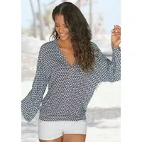 Buffalo 3/4-Arm-Shirt mit V-Ausschnitt und lockere Passform, casual-lässig