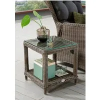 Destiny Beistelltisch MERANO, 46x46x50cm, Aluminium, Polyrattan