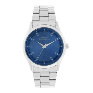 French Connection - Analoge Armbanduhr für Herren, Rund (Dunkles Marineblau)