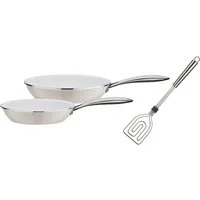 GSW Pfannen-Set CERAMICA color, Aluminium (Set, 3-tlg., 1x Bratpfanne Ø 24 cm, 1x Bratpfanne Ø 28 cm), Induktion