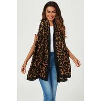 FS Collection Modeschal Damen Leopardenmuster Schal – Weich, Leicht & Vielseitig, 100% Polyester – weich, leicht & formbeständig
