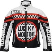 MDM Motorradjacke Kinder Motorradjacke Racing Stil mit Protektoren (Kinder Motorradjacke im Racing Stil mit Protektoren) Kinder Motorradjacke im Racing Stil, 500D Textil