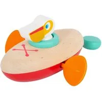 Small Foot Badespielzeug Wasserspielzeug Aufzieh-Kanu Pelikan (1-tlg), nachhaltige Badespielzeug-Alternative