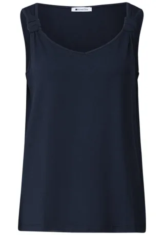 Street One - Top mit Knotendetail blau - Gr. - 40